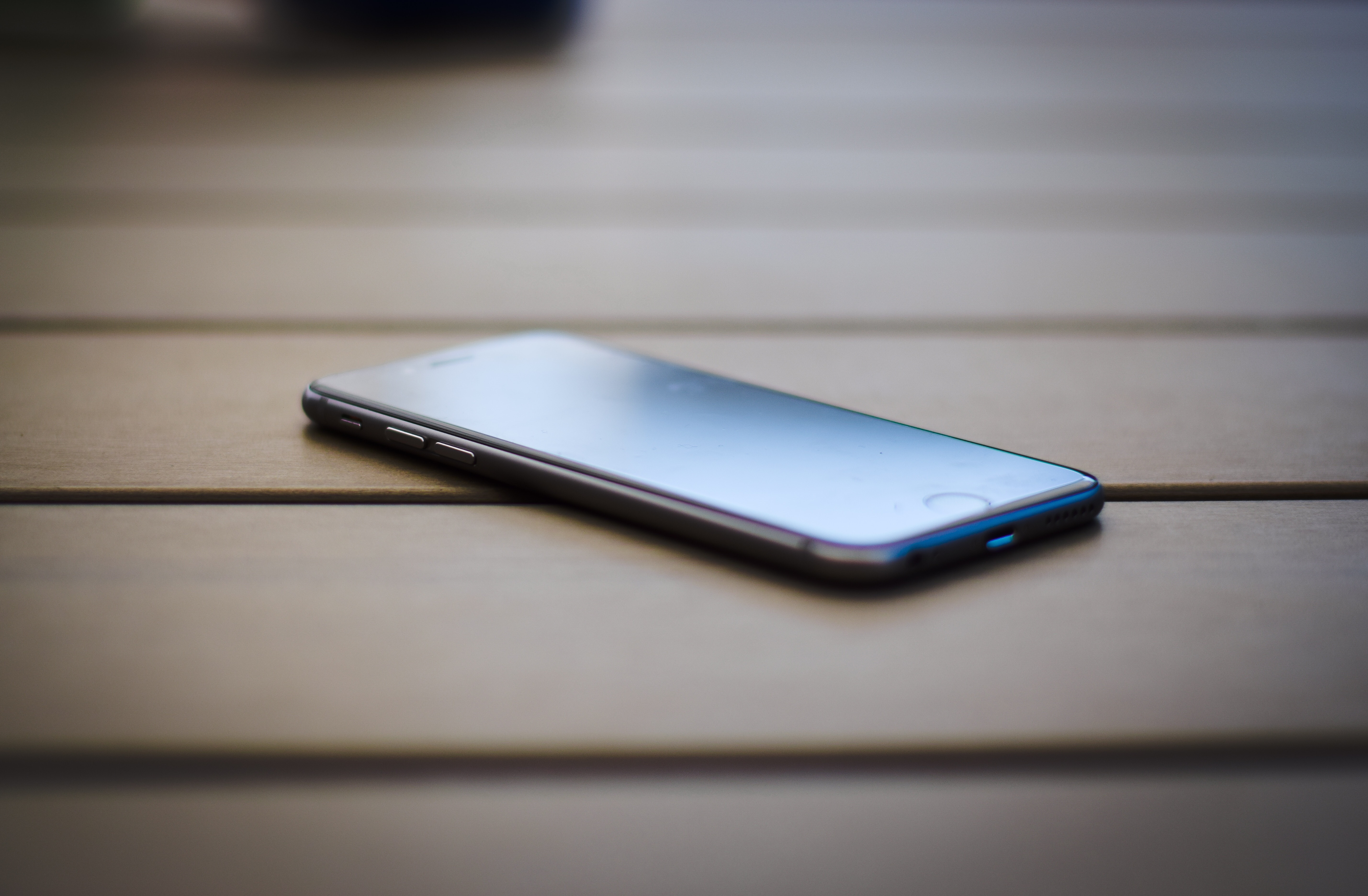 Smartphone lying in a table